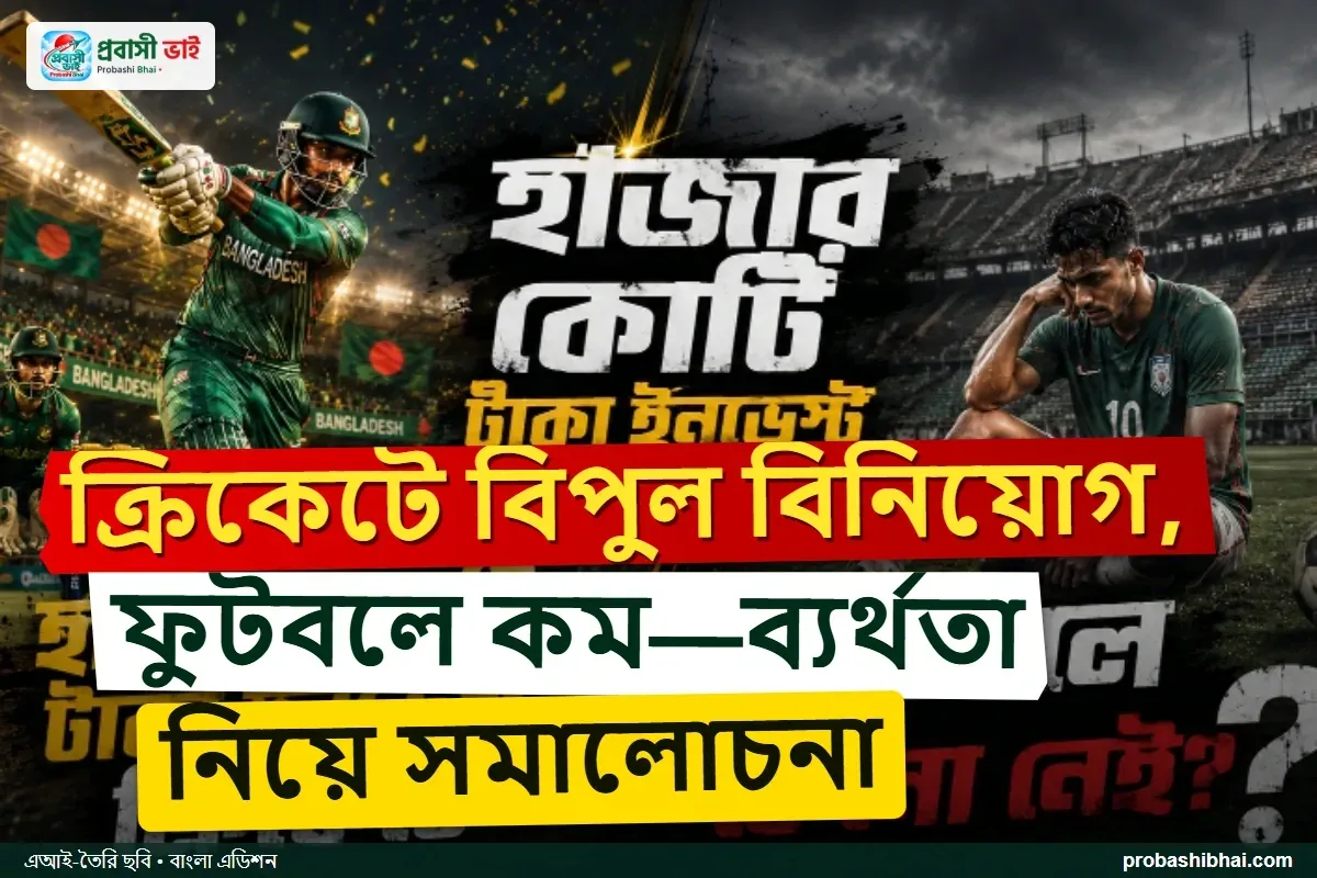 ক্রিকেটে হাজার কোটি টাকা বিনিয়োগ, ফুটবল কেন অবহেলিত—প্রশ্ন উঠছে