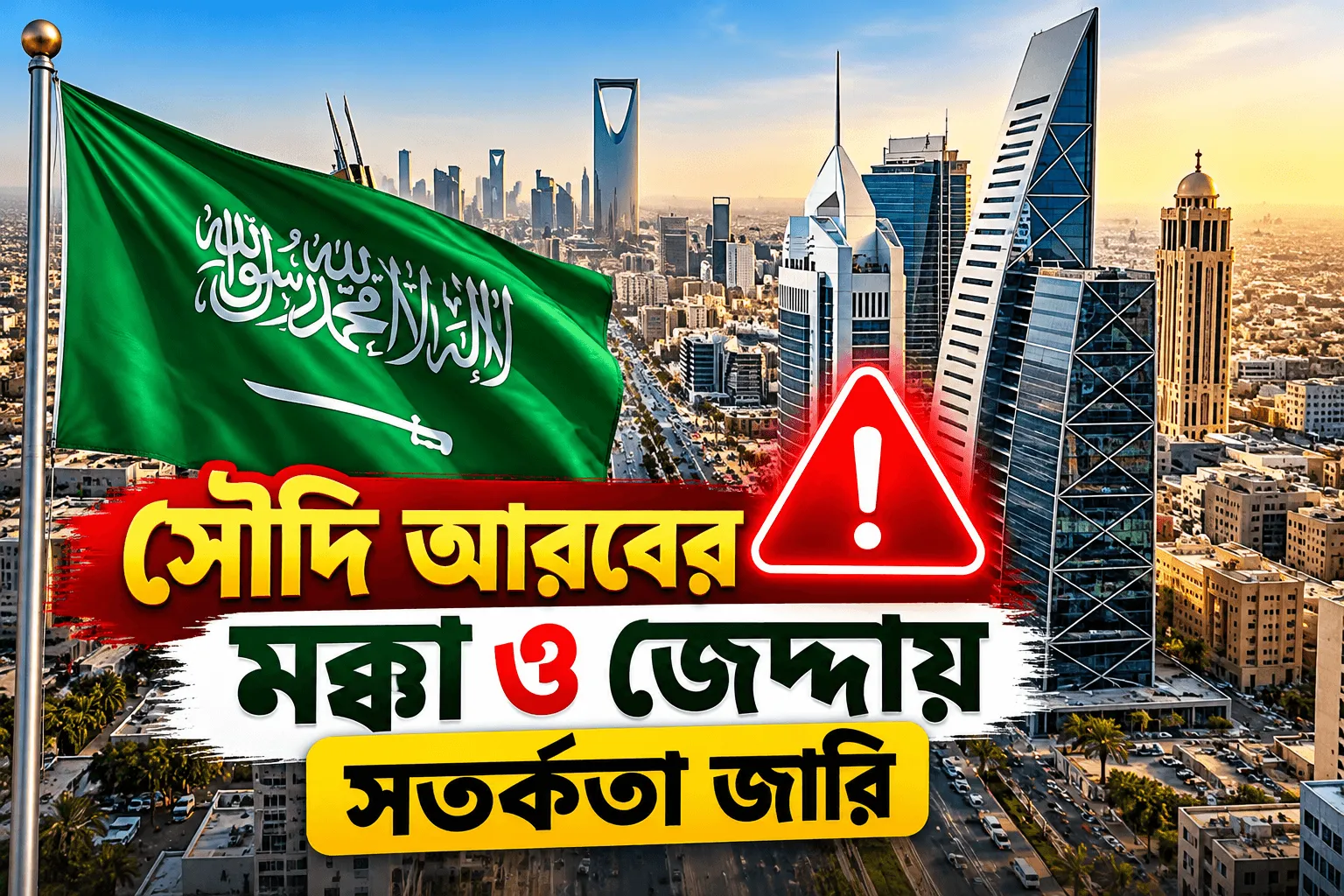 সৌদি আরবের মক্কা ও জেদ্দায় সতর্কতা জারি, নিরাপদ স্থানে আশ্রয় নেওয়ার নির্দেশ